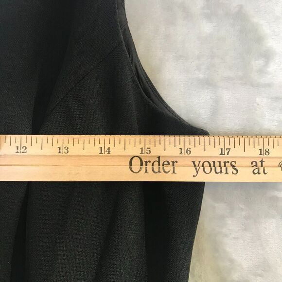 Hugo Buscati Collection Dress Womens 8 Black Sheath Vintage Front Slit V Neck - Picture 9 of 12